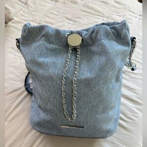 Aldo Light Blue Denim Chain Crossbody